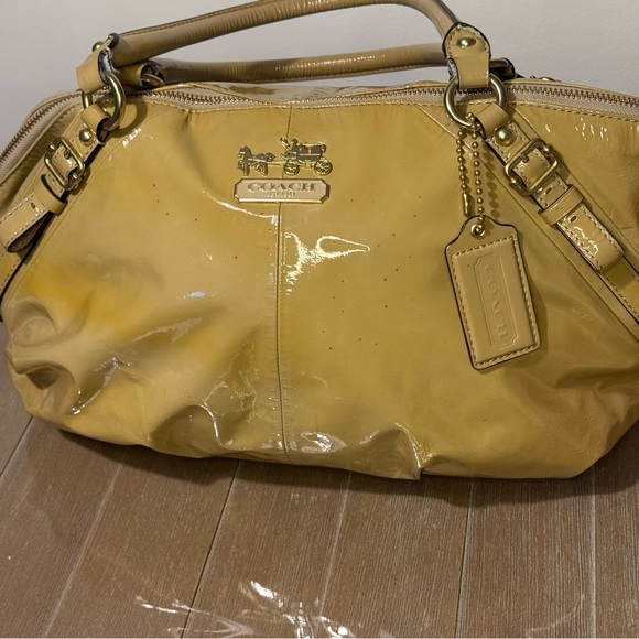 Coach Handbags - Coach Yellow Patent Leather Satchel